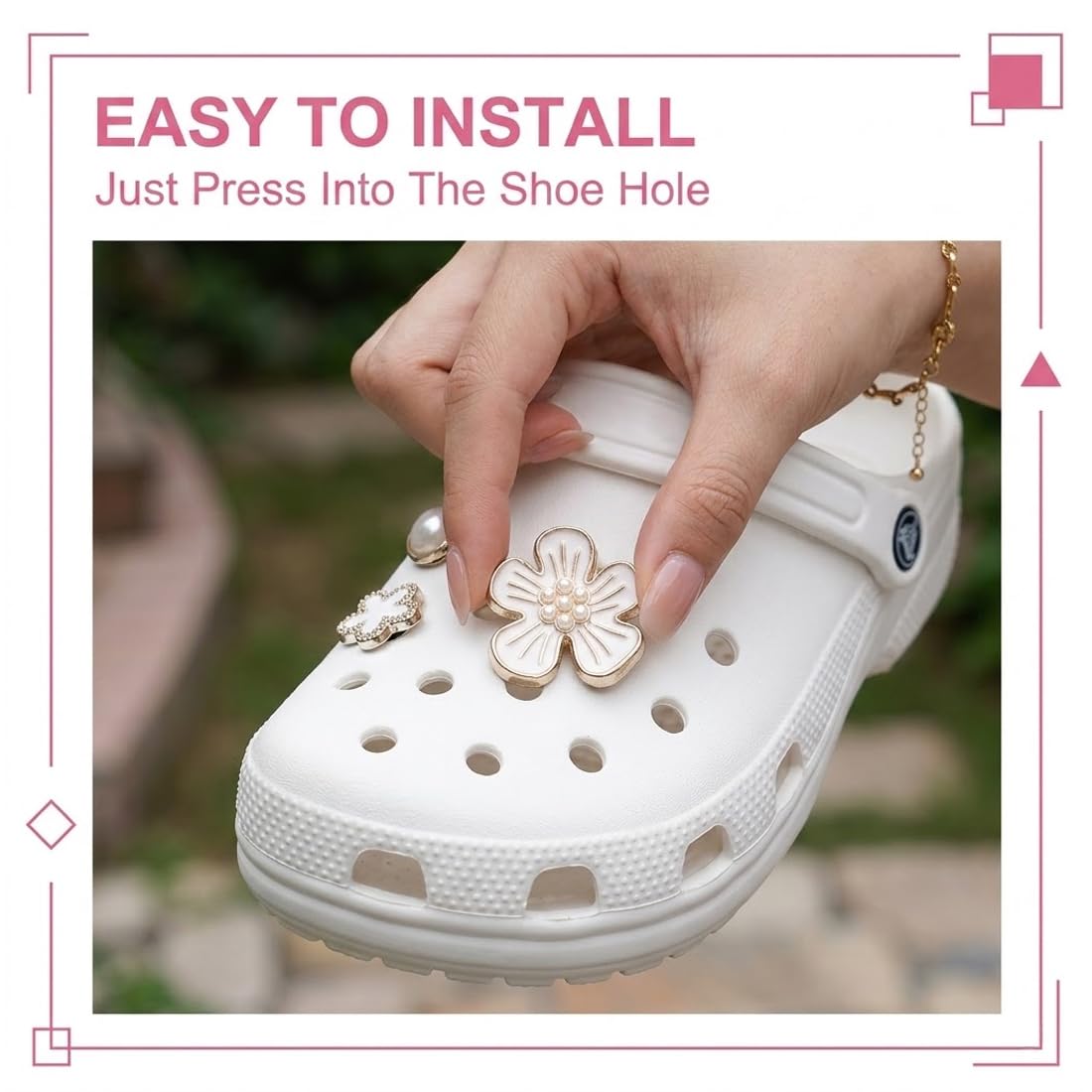 1 Set di Accessori per Scarpe a Forma di Fiore, Fibbie per Scarpe Glitterate, Decorazioni per Scarpe e Borse, Design Elegante, Adatto a Ragazze e Donne. - 5