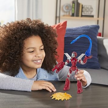 Marvel Avengers Bend and Flex, Pack of 3 Flexible Figures with Iron Man, Captain America and Thanos, Includes 9 Accessories