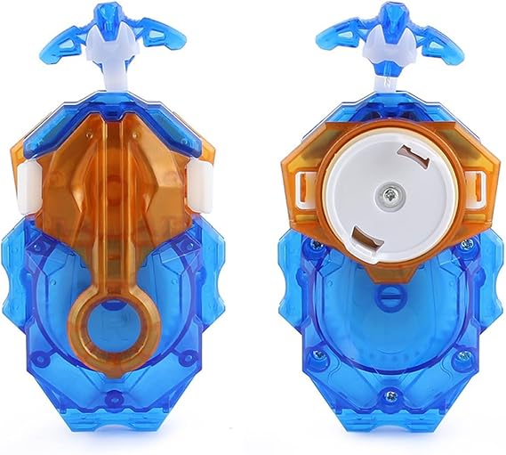 Launcher and Grip, Battling Tops Burst B-184 Custom Bey Launcher LR Left Right Spin DB Layer System (Blue Set)