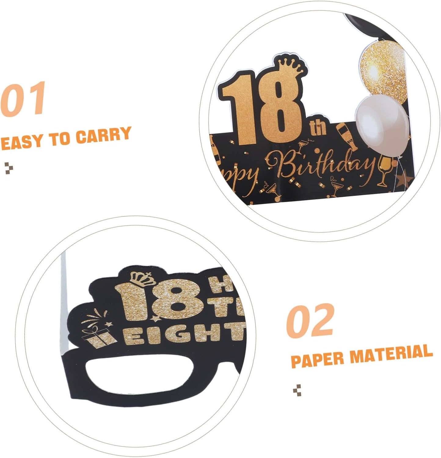 SHOWERORO 1set Birthday Photo Booth Props for Memorable Party Pictures Elegant Accessories for Birthday Celebrations