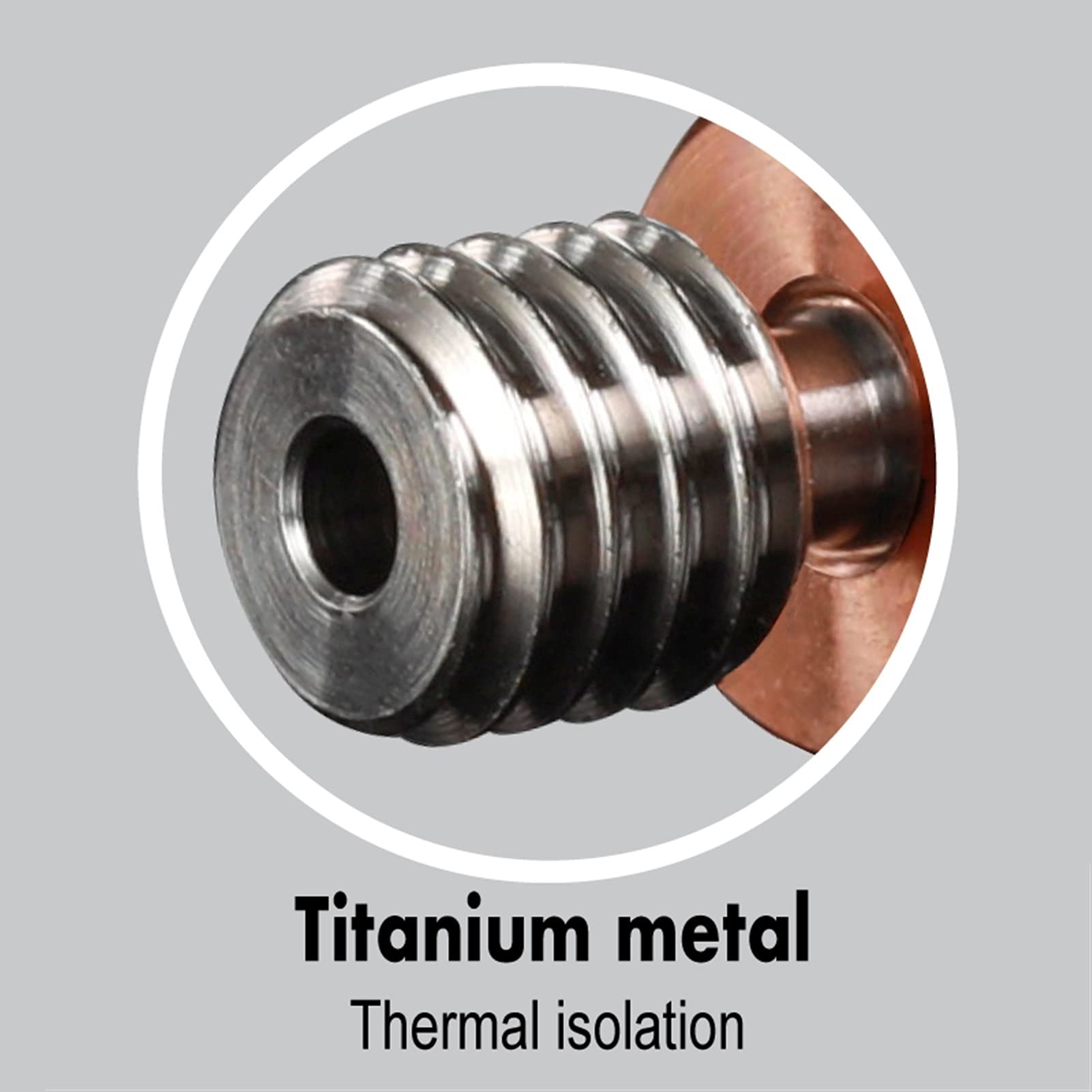 Druckerteile 2021 Mellow All-Metal NF V6-TCrazy Heat Break Titan & Kupfer 3D-Drucker Düsenhals für 1,75 mm E3D V6 HOTEND Heizblock-Reparaturteile (Größe : 3 Stück) (Size : 5Pcs)