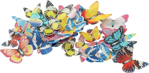 Miniatura 9 de Garneck 40 adornos comestibles para cupcakes, mariposas comestibles, papel de arroz con mariposas para tartas y cupcakes, Navidad, cumpleaños, boda,