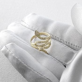 Amazon | [アトラス] 18金 蛇 ダイヤモンド ピンキーリング