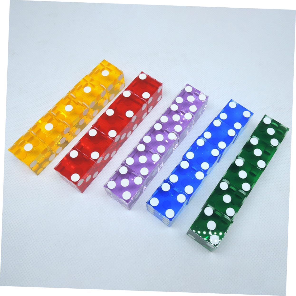 Uonlytech 5Pcs Transparent Acrylic Dot Dice 19MM with Sharp Edges for Party Home and Outdoor Fun and Handwriting Design 5pcs Random Color