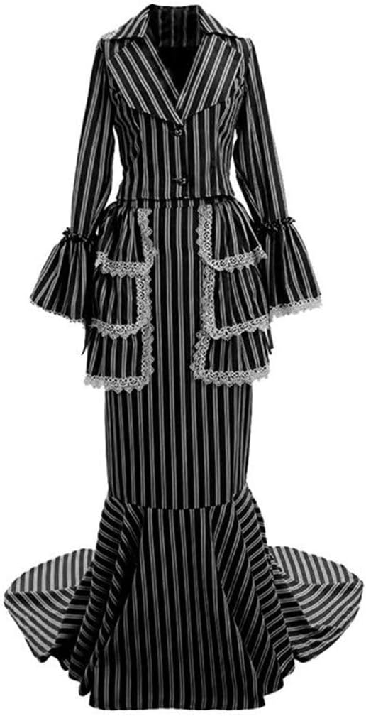 Fortunehouse Women's Vintage Victorian Steampunk Skirt Dress Costume Edwardian Dress Suit Coat Skirt