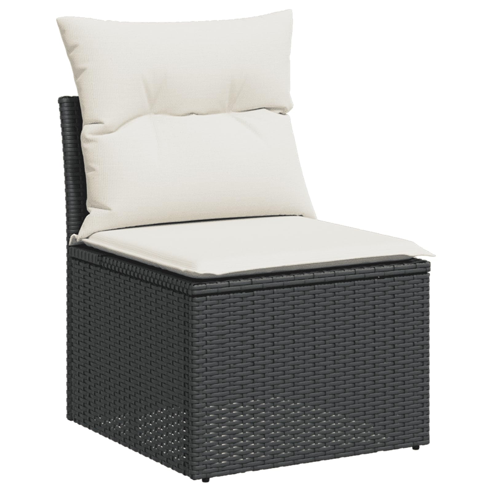 Gecheer Divano da Giardino 3 Pezzi, con Sistema di Conservazione sotto Seduta, Custodia Impermeabile, Rattan PE Nero, Cuscini Sfoderabili e Lavabili, per Cortile, Terrazza e Patio