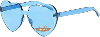 OLIN Heart Thick Oversized Rimless Sunglasses One Piece Eyewear Colored Sunglasses for Women