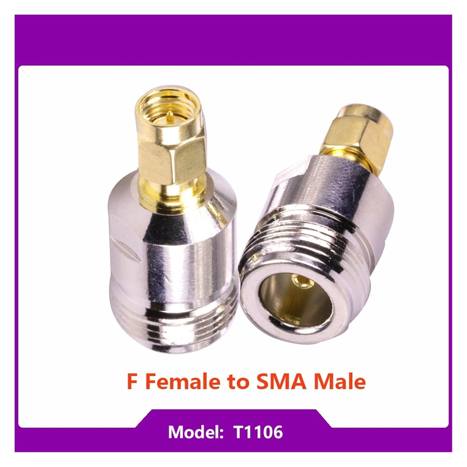 SMA Male to SMA Female to N Female Connector coaxial Adapter Brass(N F to SMA M)