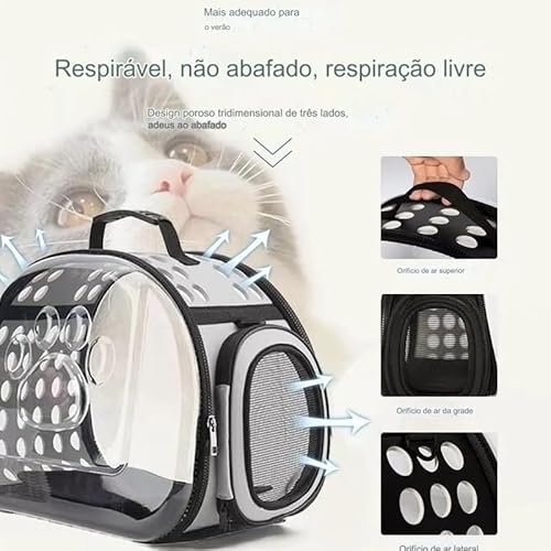 Bolsa PET Panorâmica Para Cães E Gatos (Preto, Pequeno)