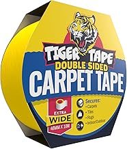Tiger Tape® Wide Double Sided Carpet Tape | Reinforced Fibre Glass Tiger Technology | Safe for Hard Floors, secures Rugs, Tiles & Carpets. Avoids the use of Sprays, Staples or Glues