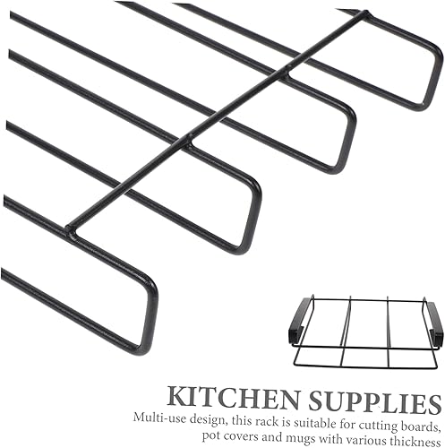 Miniatura 8 de BESTonZON Estante colgante de acero inoxidable para tabla de cortar, negro, 20 pulgadas