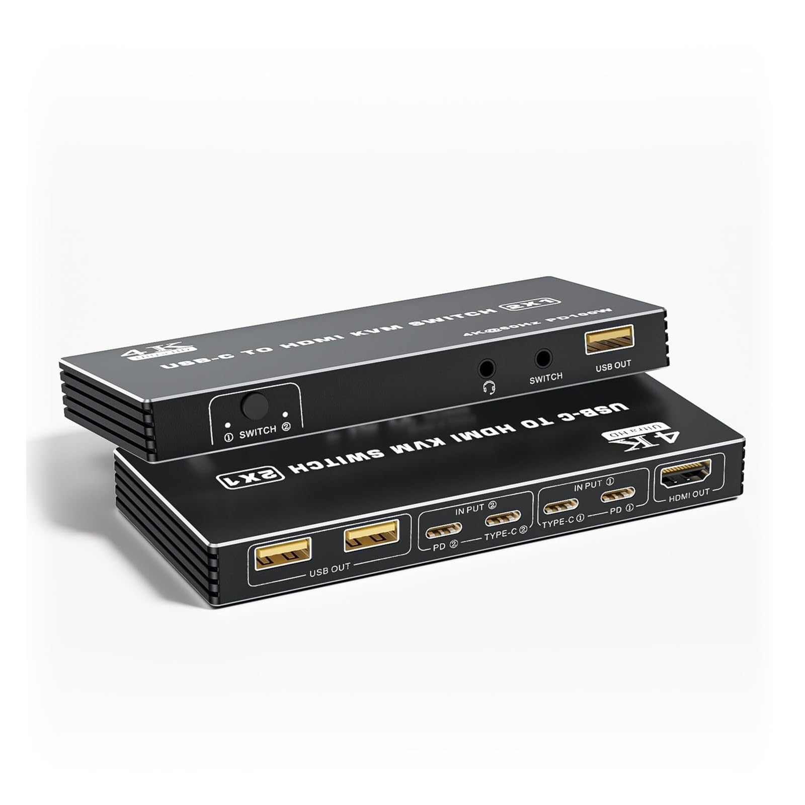 8K@60Hz USB C KVM Switch 2 Port 4K@120Hz,USB C KVM Switch for 2 Computers with 3 USB 2.0 Ports & Microphone Audio,2 USB-C Cables(USBC to HDMI)-image-11