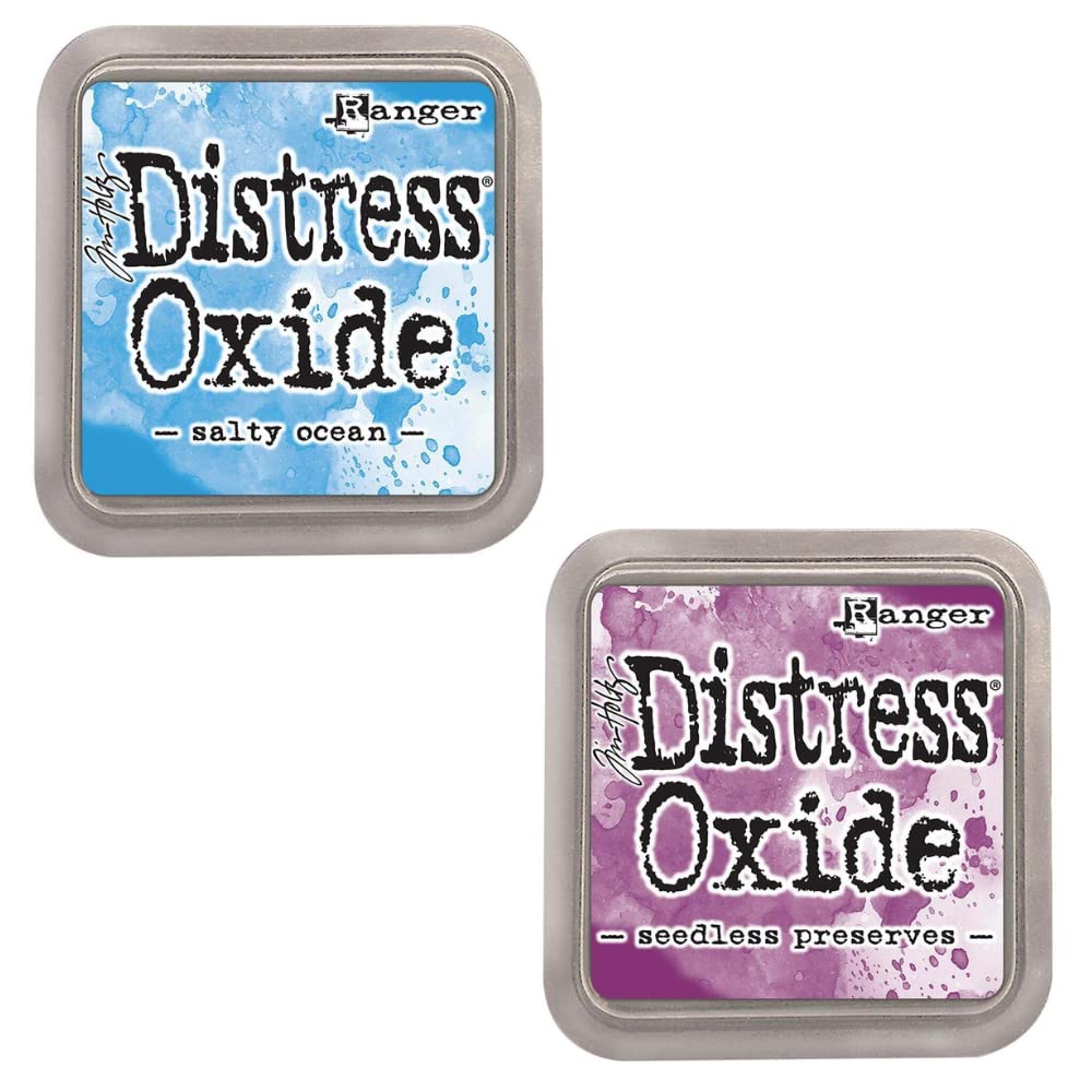 Kit 12 inchiostri Distress Oxide Ranger | effetto opaco | progettati da Tim Holtz | dimensioni ca. 7,6 x 7,6