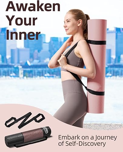 Miniatura 6 de YOTTOY Tapete de yoga, 72 x 32 x 13 pulgadas, extra ancho, antideslizante, para ejercicio, fitness, yoga, tapete ecológico de TPE para mujeres y