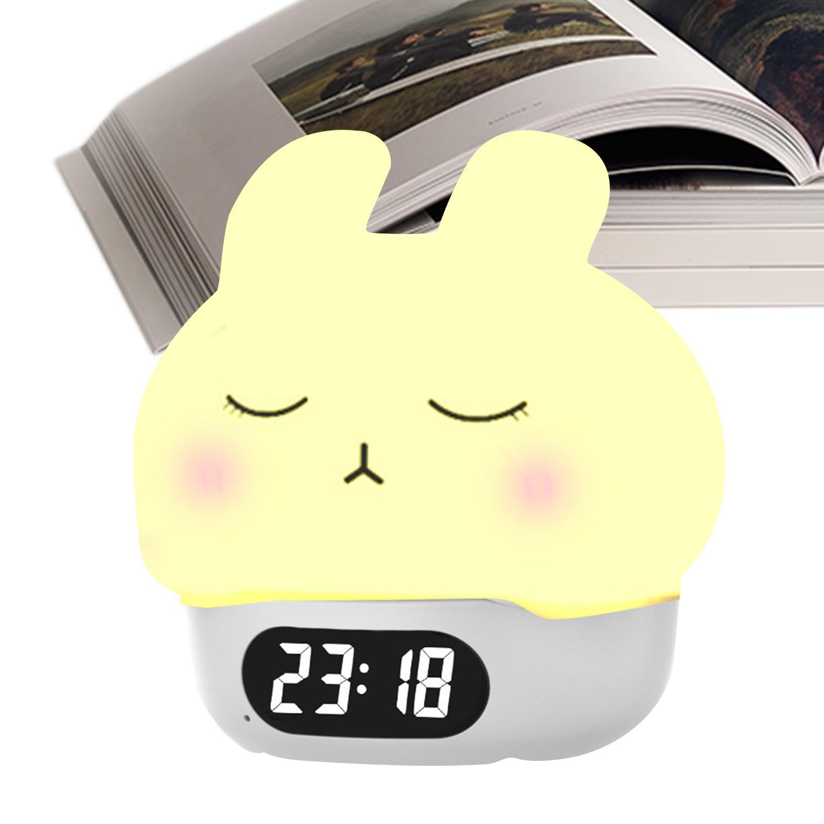 Reloj despertador digital de conejo para mesita de noche infantil
