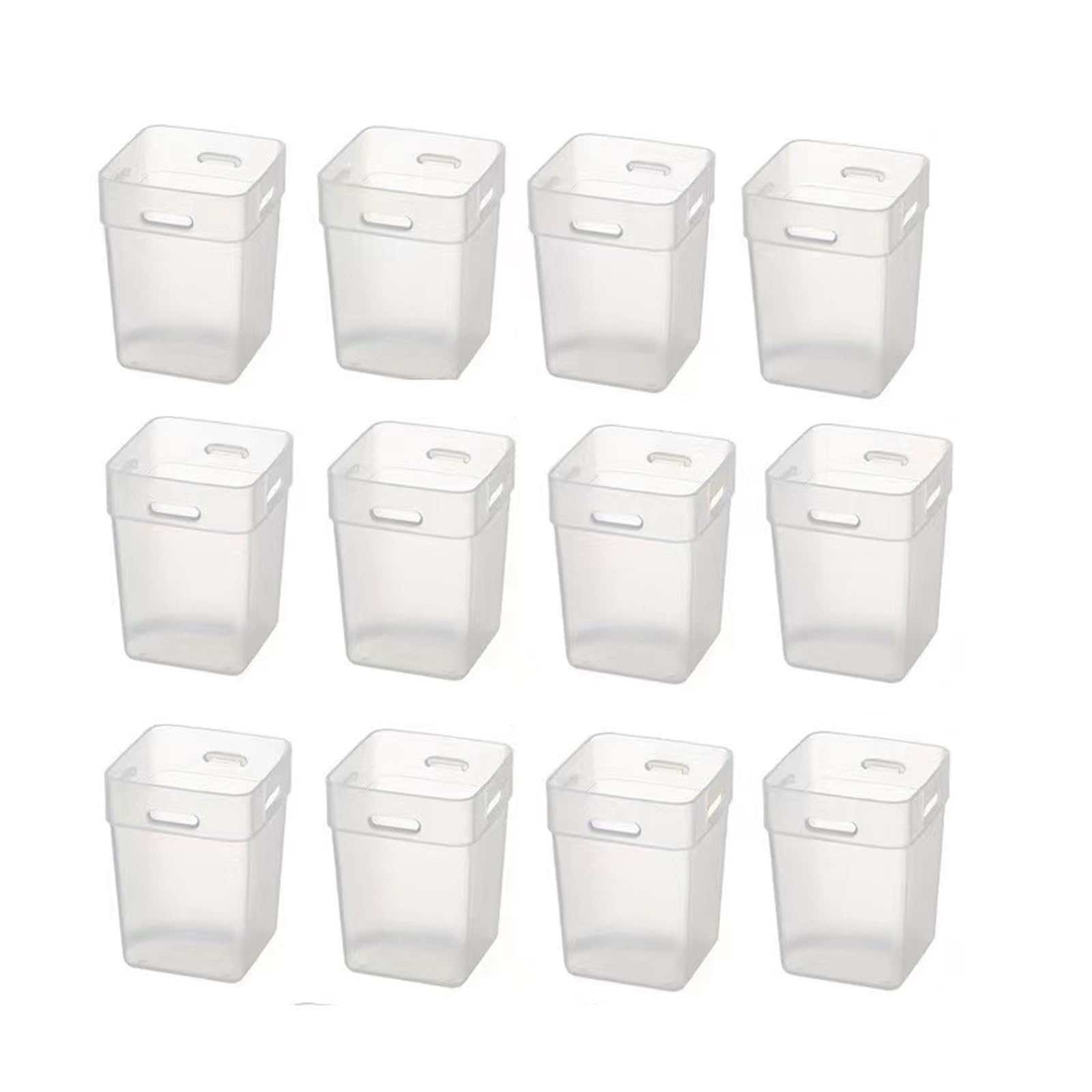 Kofebe 12PACK Refrigerator Organizer Box, Fridge Side Door Storage Containers - Translucent