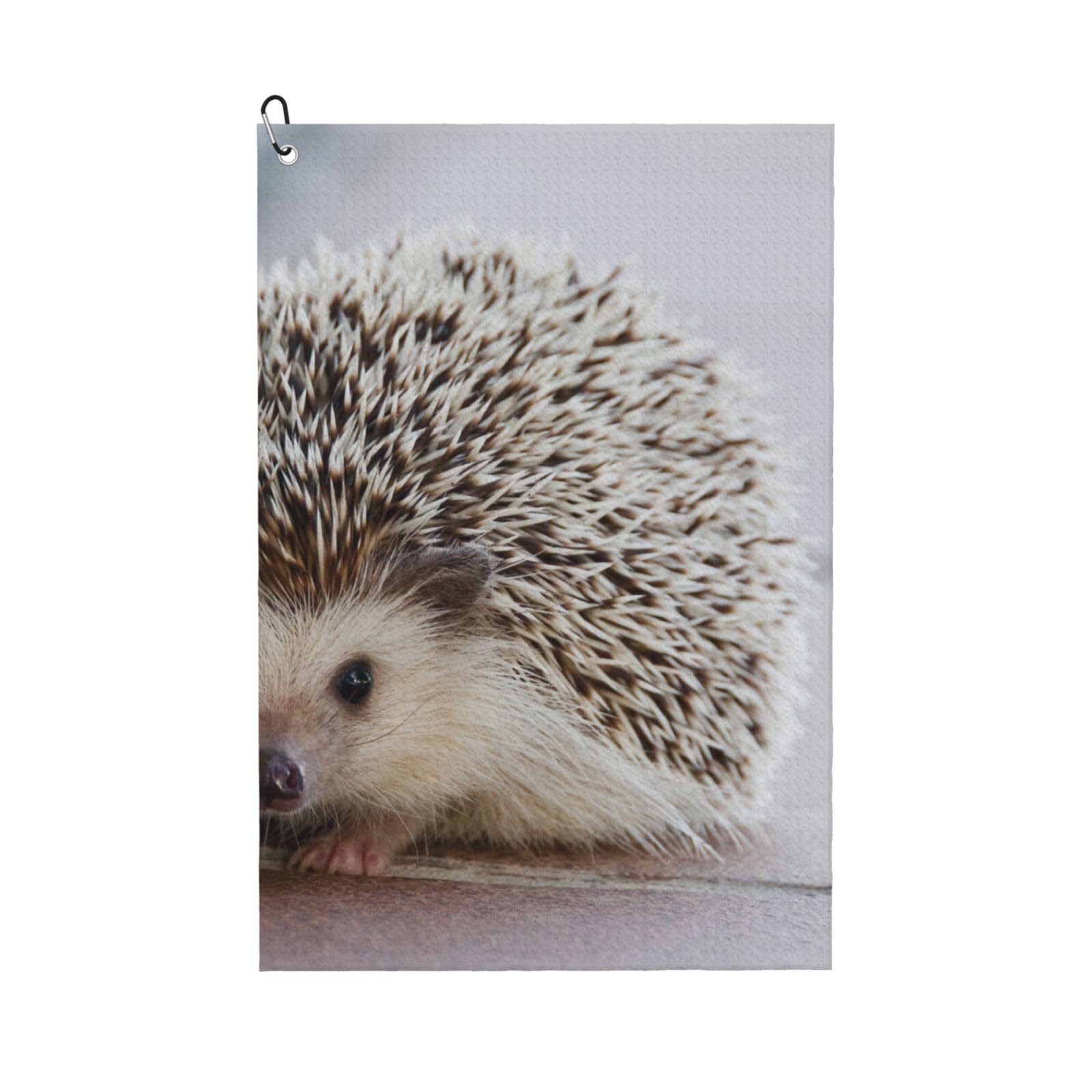 Hnnkloy Hedgehog Printed, 16x24 in Portable Waffle Golf Towels with Carabiner Clip for Golf Bag