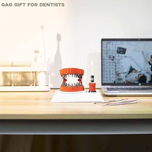 Miniatura 4 de Magoog Soporte para brocas de prótesis con base, regalo de dentista, soporte para brocas, decoración de escritorio de escultura 3D, soporte para