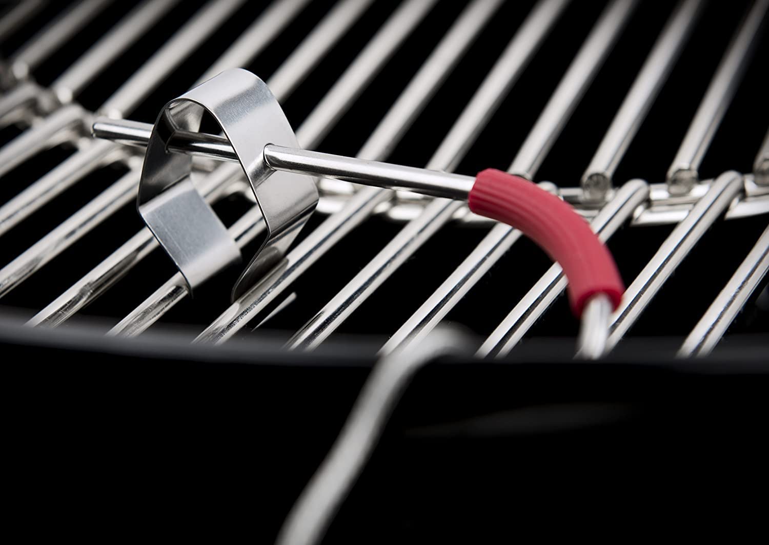 Weber 7205 Termometro iGrill 3, nero, 5,6 x 6,6 x 6,4 cm, Termometro grill, Grillassistent, Profigrillen & 7211 - Sonda Alimenti per iGrill, Nero