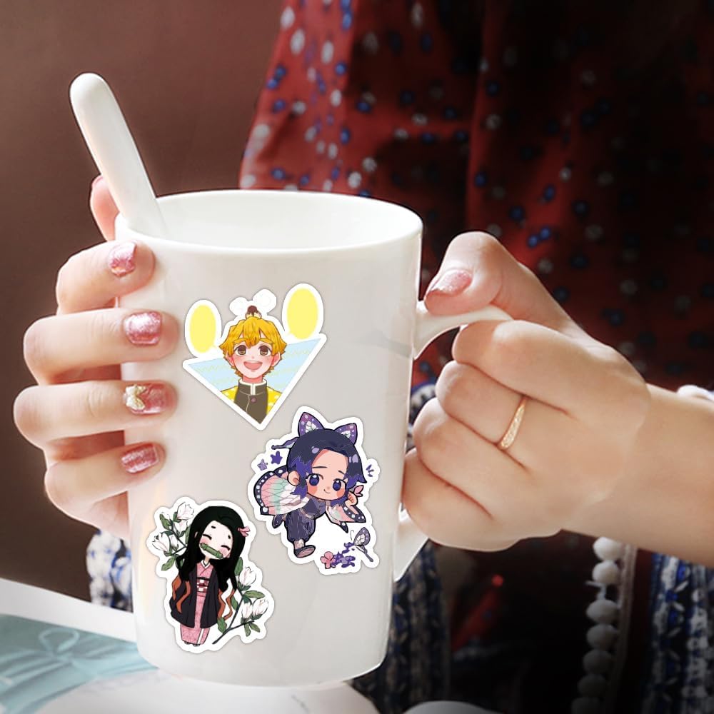 50PCS Demon Anime Slayer Stickers Pack Manga Character Sticker for Water Bottle Laptop Skateboard Journal, Waterproof Vinyl Cool Decals for Teens Adults Party Supplies - 3