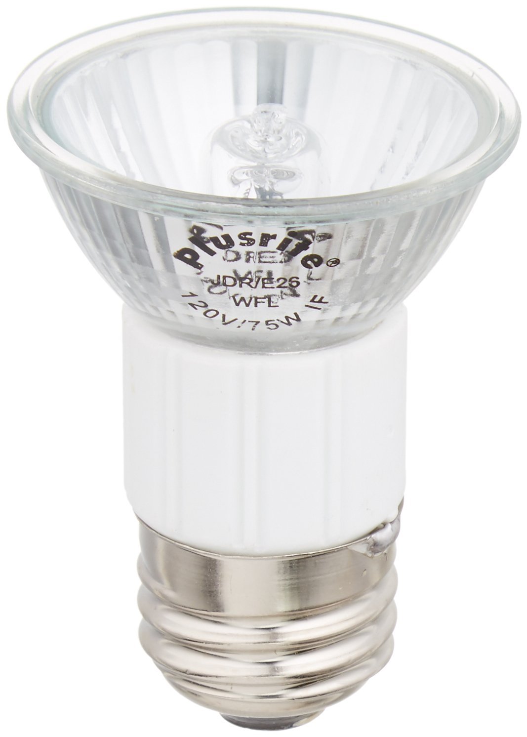 plusrite 3476 - 75 watt halogen bulb - MR16-50 deg. wide flood - medium base - 120 volt - glass face - 2,000 hour lifespan