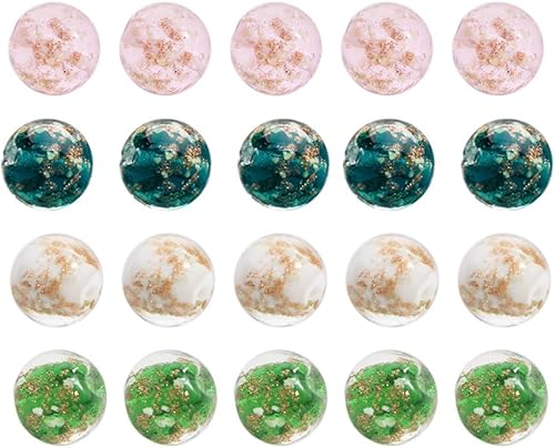 Leadigol 40 cuentas de cristal luminosas de 0.394 pulgadas, cuentas de joyería que brillan en la oscuridad, cuentas de cristal de lámpara