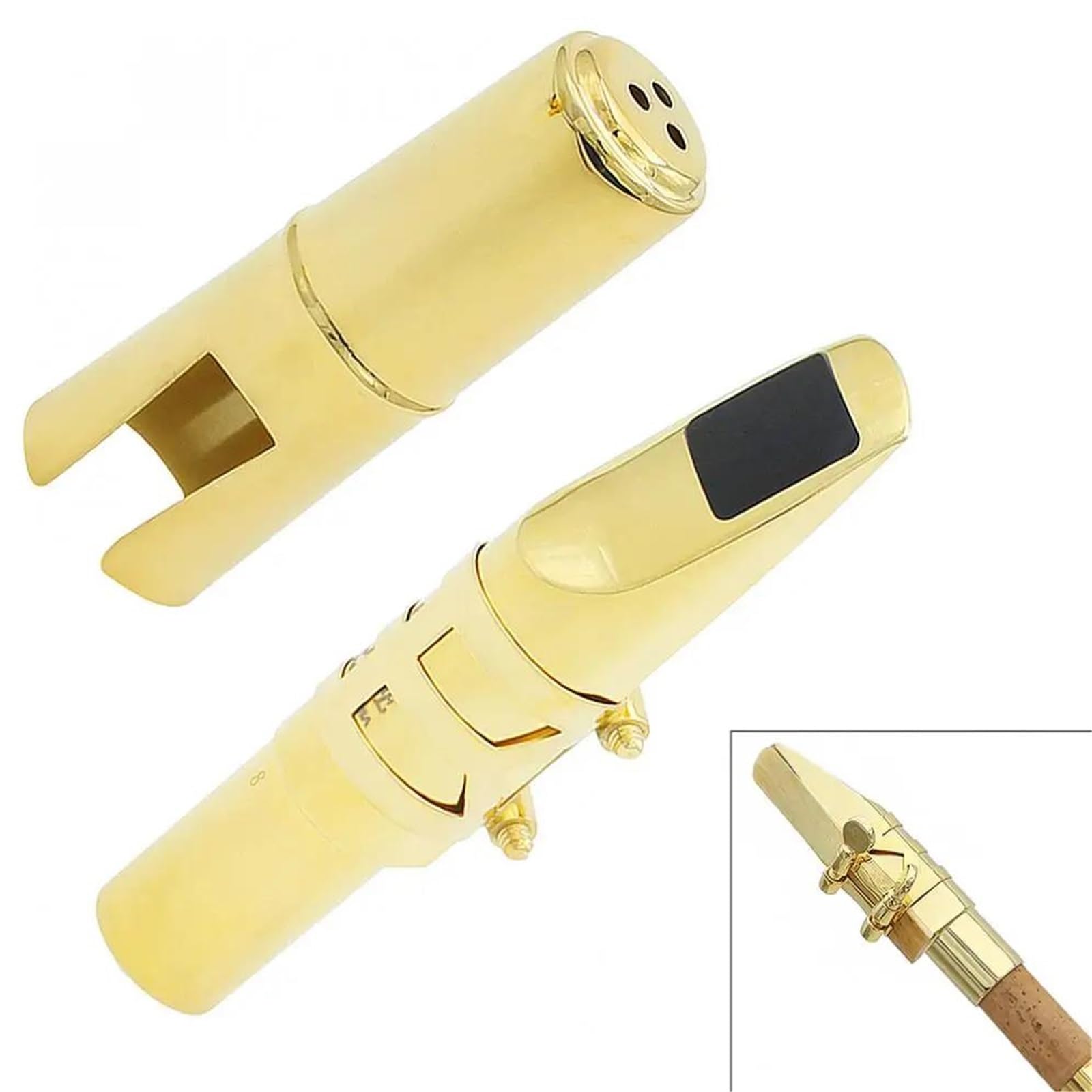 Professionisti accessori per sassofono A2 Bocchino Per Sassofono Contralto Metallo Placcato Oro Bocca Per Sax Dimensioni 5C 6C 7C 8C Per Musica Jazz Classica(6C)