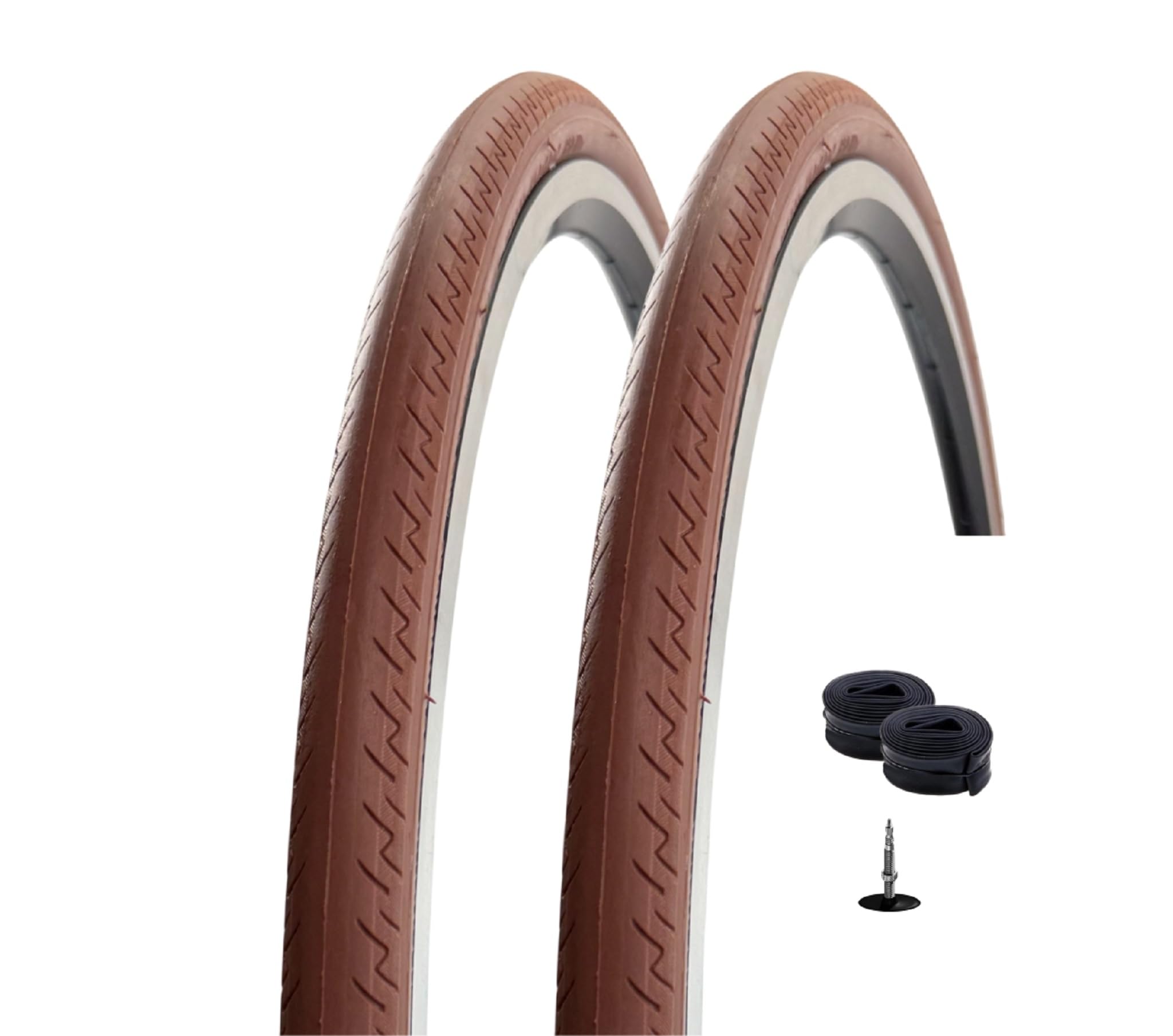 2 x Kenda 28" Kontender K-196 Rennradreifen in Braun 26-622 (28 x 1.10) + 2 passende Schläuche SV inkl. maxxi4you Reifenheber