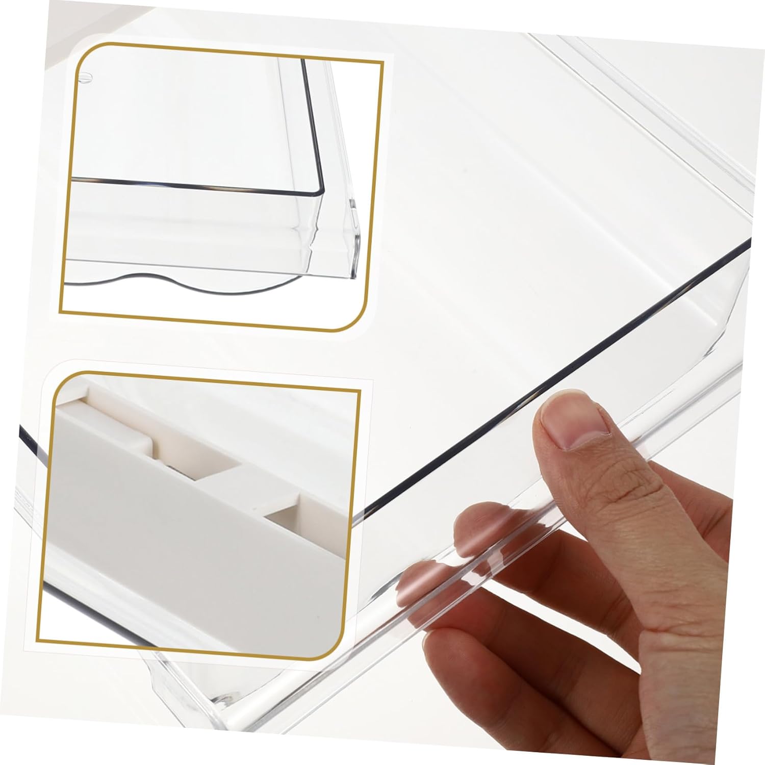 Large Capacity Drawer Egg Holder Transparent Egg Storage Box for Refrigerator with Slide Design for Kitchen Use