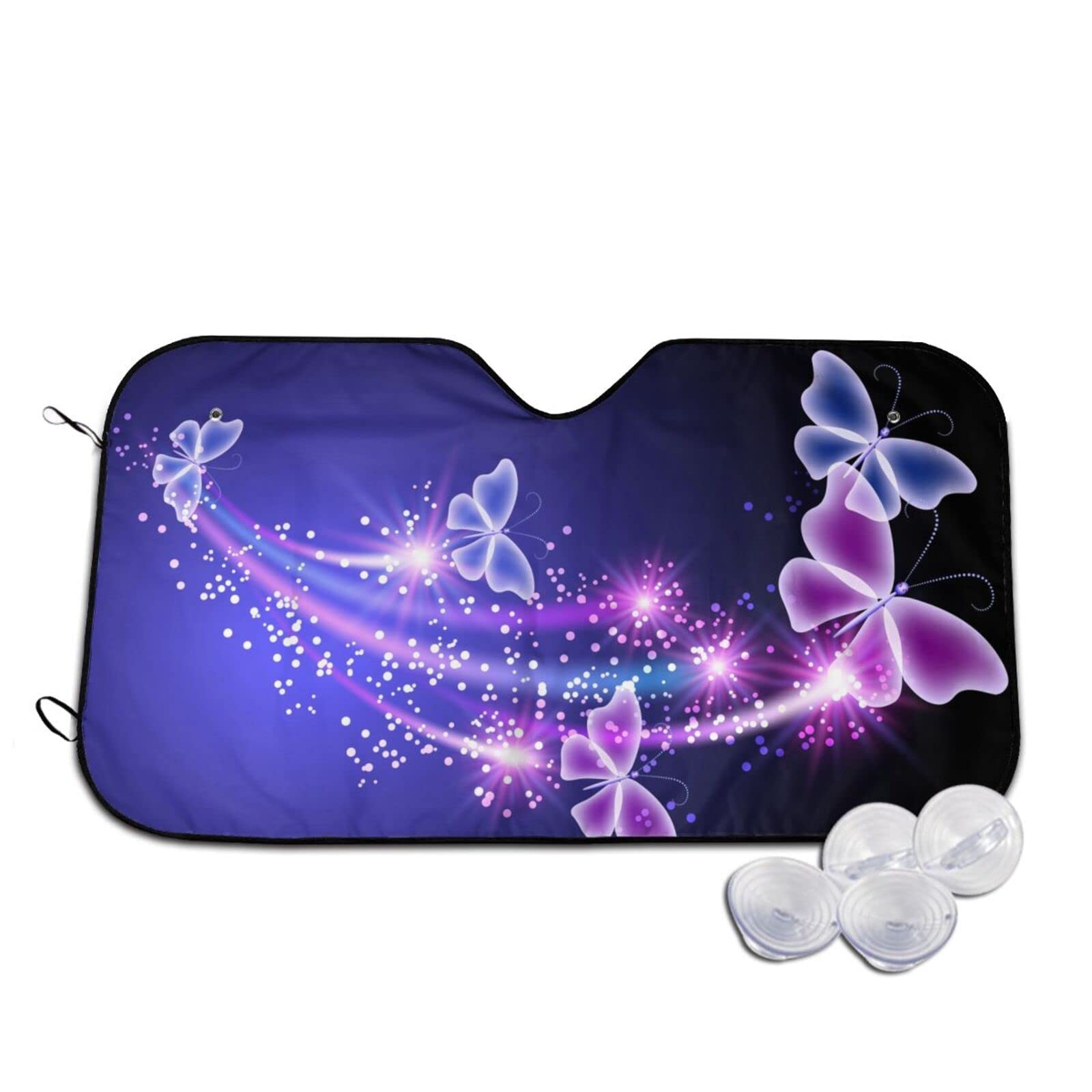 Mariposa Bling Car Shade Windshield Foldable Automotive Sun Screen for Most Sedans 55x30 Inch