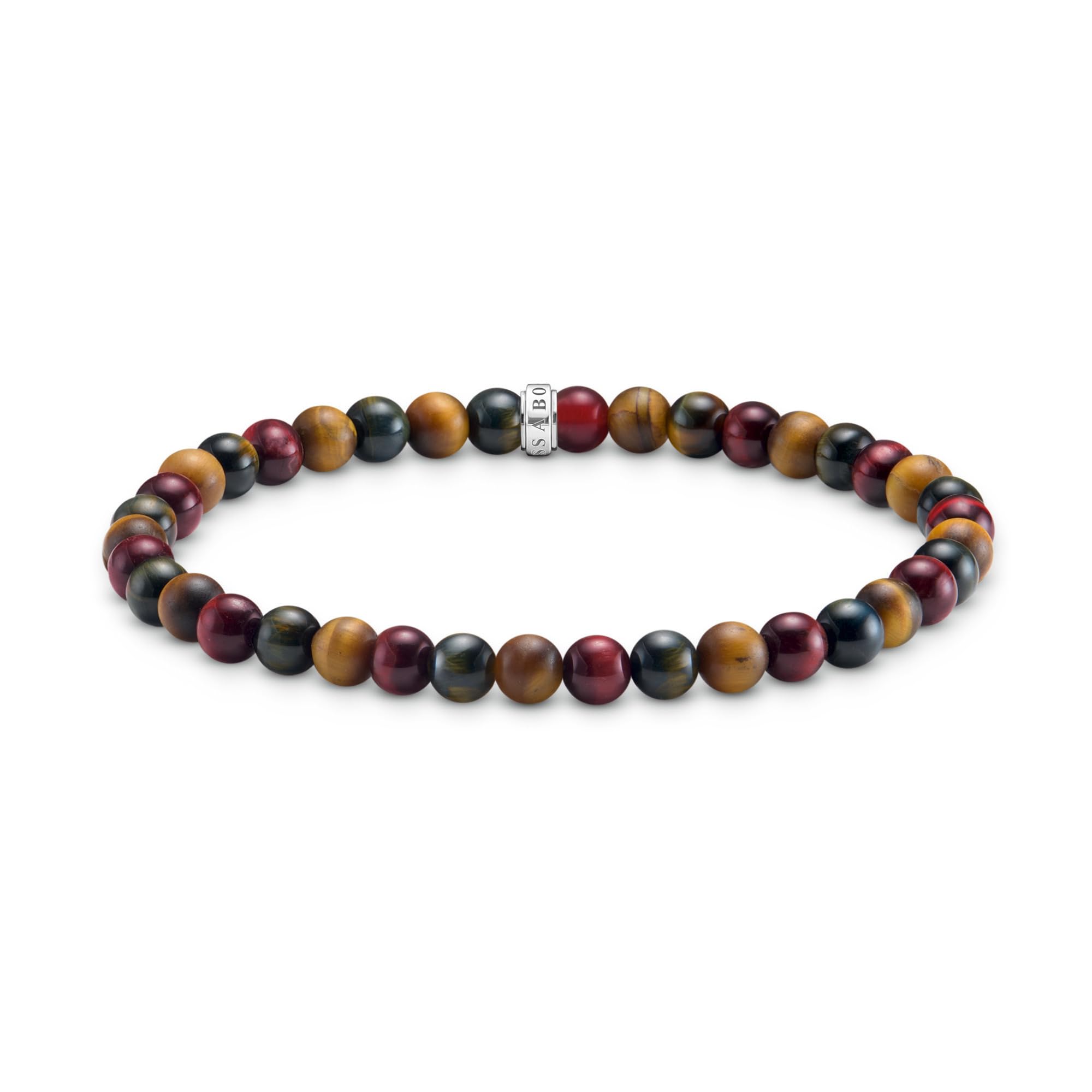 Thomas Sabo A2196-806-11-L21 Bracelet Obsidian and Tiger's Eye Recycled 925 Silver