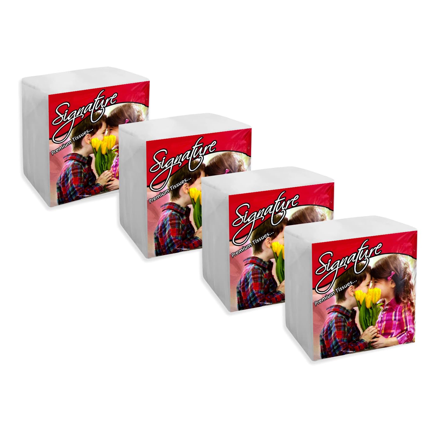 1 Ply Tissue Paper Napkins - Pack of 4 (100 Pulls Per Pack, 400 Sheets) | Soft & Highly Absorbent Paper Towels, Eco-Friendly, Ideal for Commercial, Home Use, Offices, Kitchens