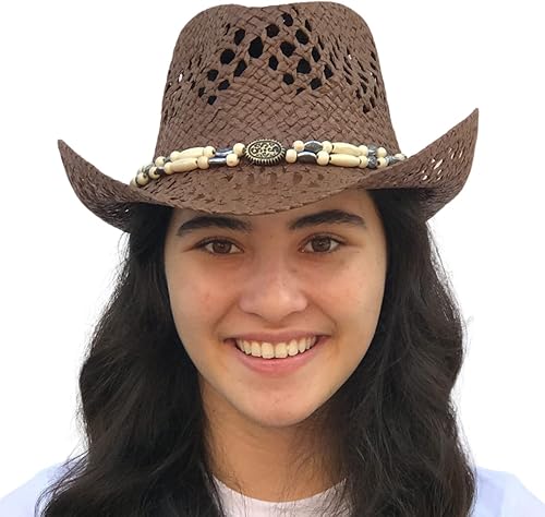 Miniatura 2 de Sombrero de vaquero de paja para hombres y mujeres, sombrero de sol Sombreros Vagueros Classic Western Accents Sombreros