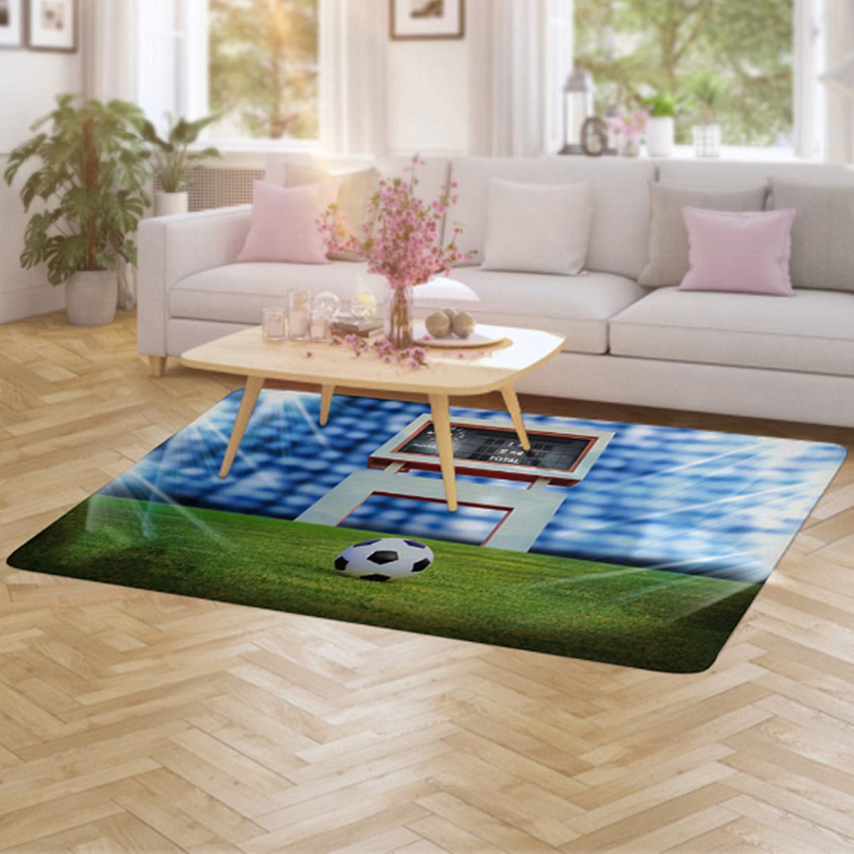 Terrain de football vert carpet moderne 120x160 haut de gamme pour salon