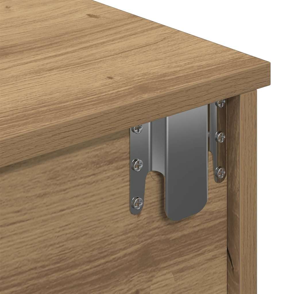 Genérico Estante de Pared cajones Madera contrachapada Roble Artesanal,Mobiliario,Estanterías,Estantes y estanterías-859958