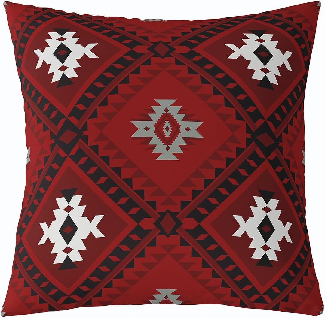 Erosebridal Rustic Farmhouse Throw Pillow Covers 24x24 Western Boho Aztec Cushion Cover Green Brown Throw Pillow Case for Bed Couch Sofa Bohemian Geometric Home Decor