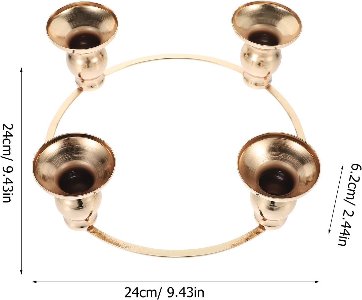 Luxshiny Christmas Advent Wreath Ring Gold Advent Ring Candle Holder Wreath Iron Taper Candle Stand Xmas Metal Candlestick Holder Pillar Candle Christmas Advent Centerpiece