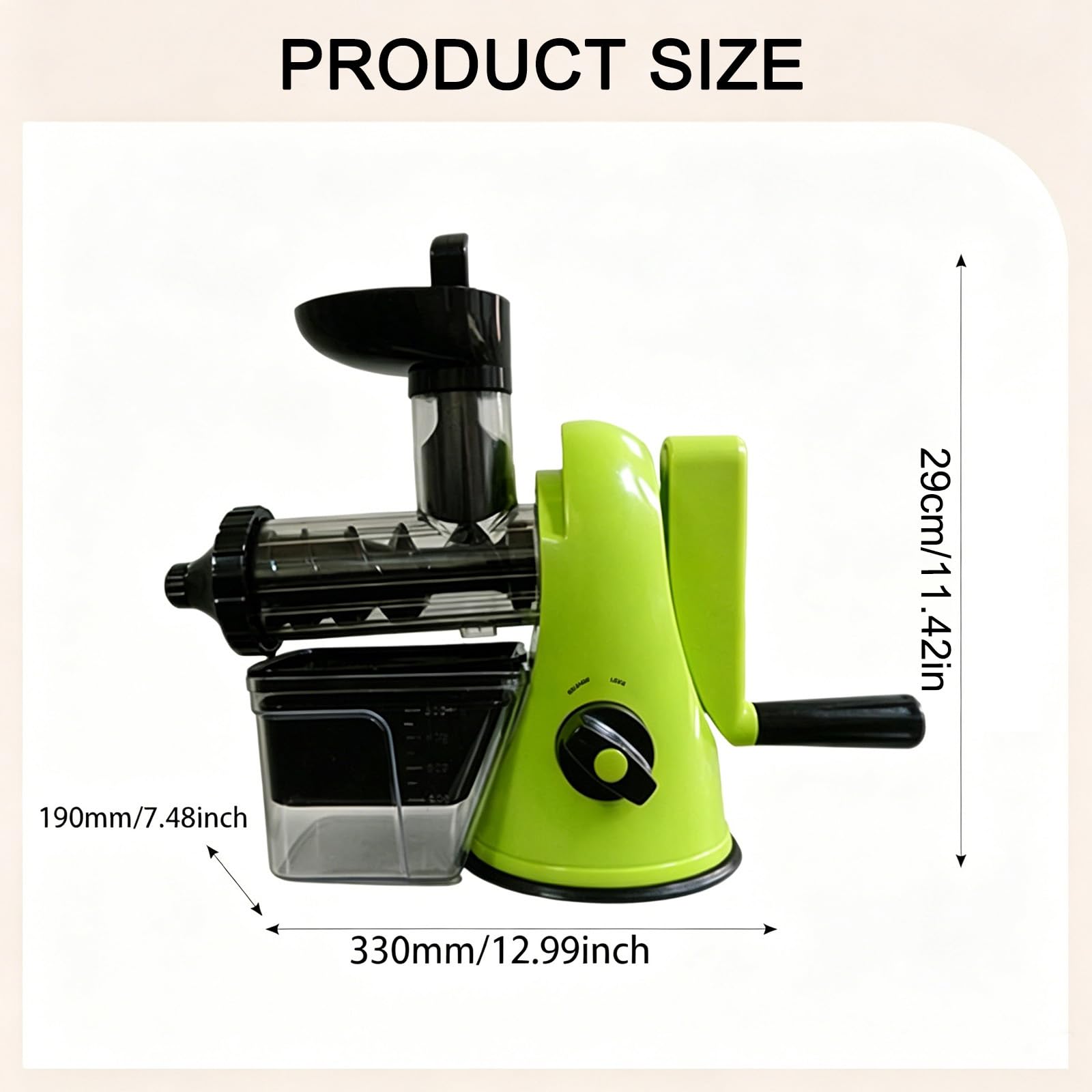 Machine à Serrer La Main, Jus De Fruit Manuel Portable 500ml, Fabricant De Jus Frais Pour Maison Et Camping, Faible Bruit Et Facile à Utiliser Pour Extracteur De Légumes Et Fruits Entiers green