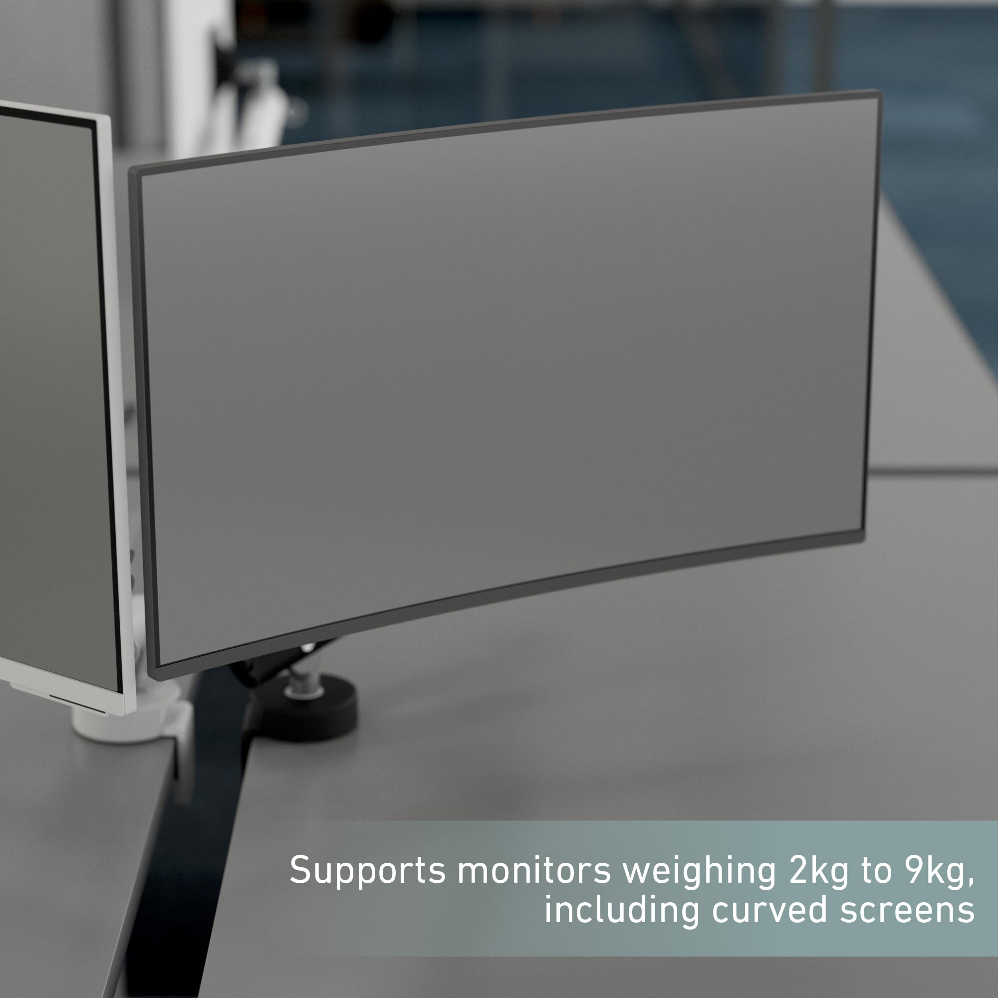 MIRO Supporto da scrivania con braccio singolo per monitor, compatibile con VESA, con morsetto a C, braccio regolabile a molla a gas, gestione dei cavi, adatto per schermi da 17 a 32 pollici, supporta