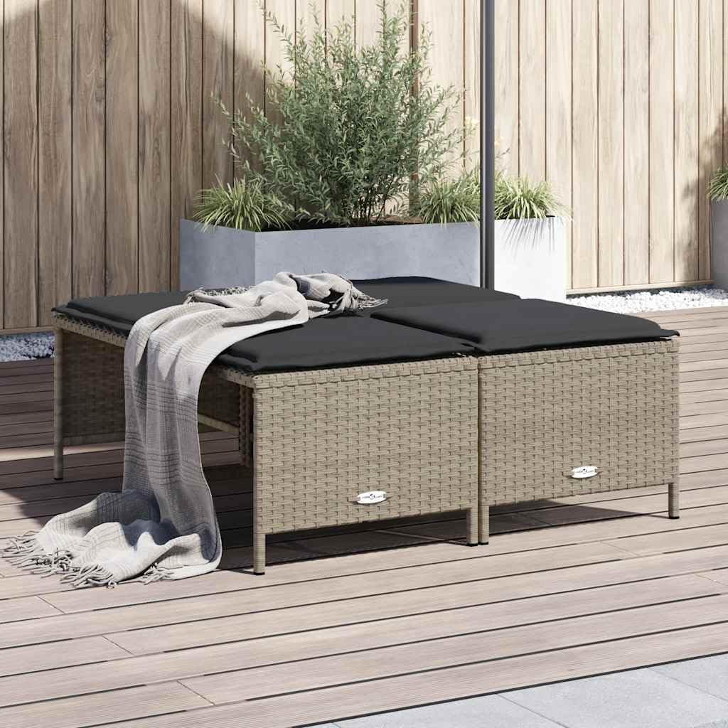 Tabourets de jardin empilables gris clair lot de 4 sièges de terrasse extérieurs