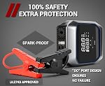 Sauter avec Air Compresseur, batterie portable de démarrage de voiture de la batterie de démarrage (8.5 Gaz/8,0L Diesel), 12V Jumper Starter Portable Jump Box avec LED Affichage, lumière d'urgence, banque de puissance