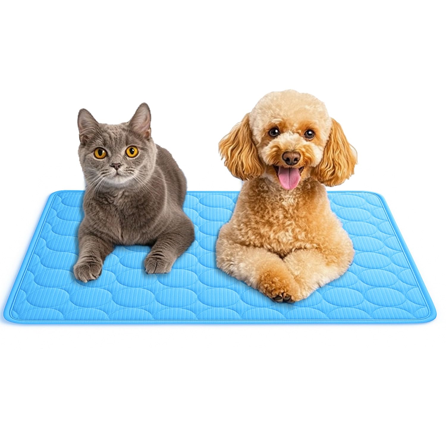 Tappetino Rinfrescante per Cani e Gatti Cuscino Refrigerante Lavabile Antiscivolo Multiuso Blu 60 x 50 cm