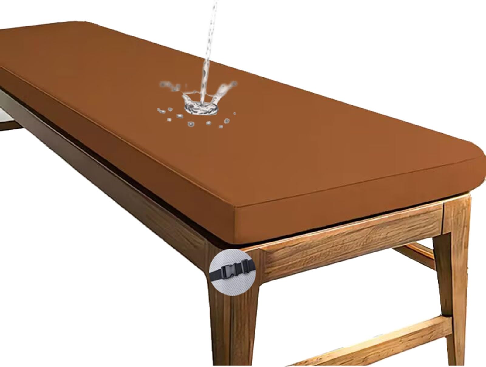 Coussin de banc imperméable et déperlant orange avec base antidérapante haute sécurité