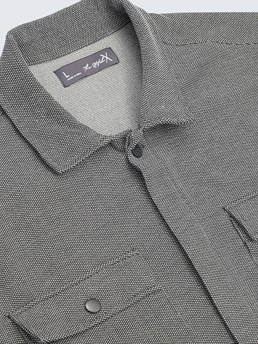 Image of StitchX Men's Stretchy Long Overshirt Melange Knitted Shacket