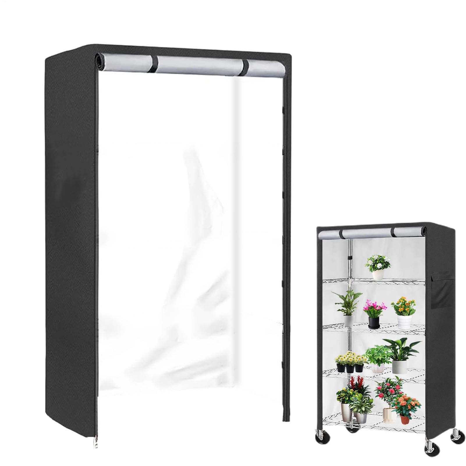 Generisch Drahtgitter Regalabdeckung | Abdeckungen Für Stehende Drahtregale,Aufbewahrungsregal Schutz Mit Reißverschluss Für Indoor Outdoor Keller Küche Garage