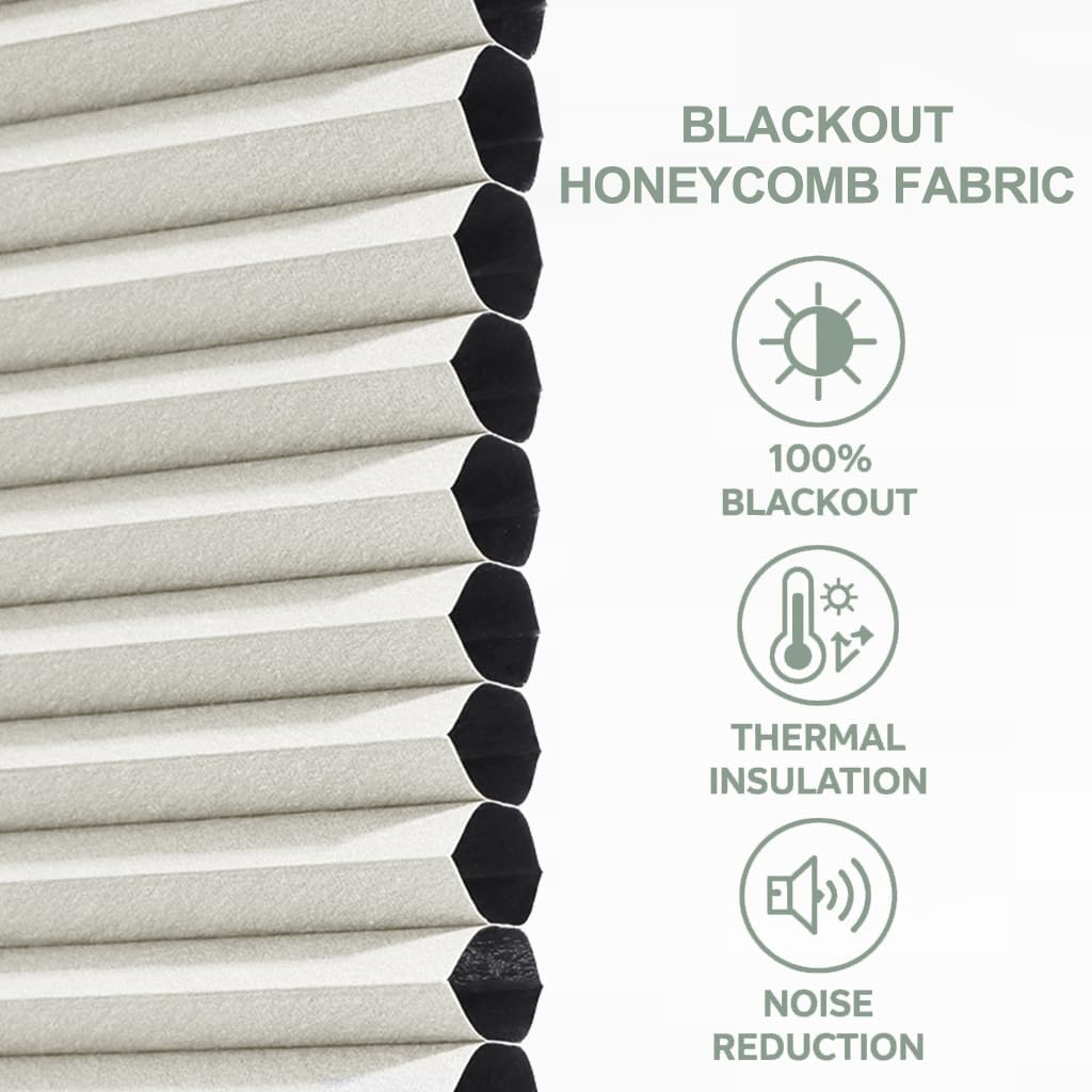 ZSHINE Motorized Blackout Skylight Cellular Shades (93021B Milky White)