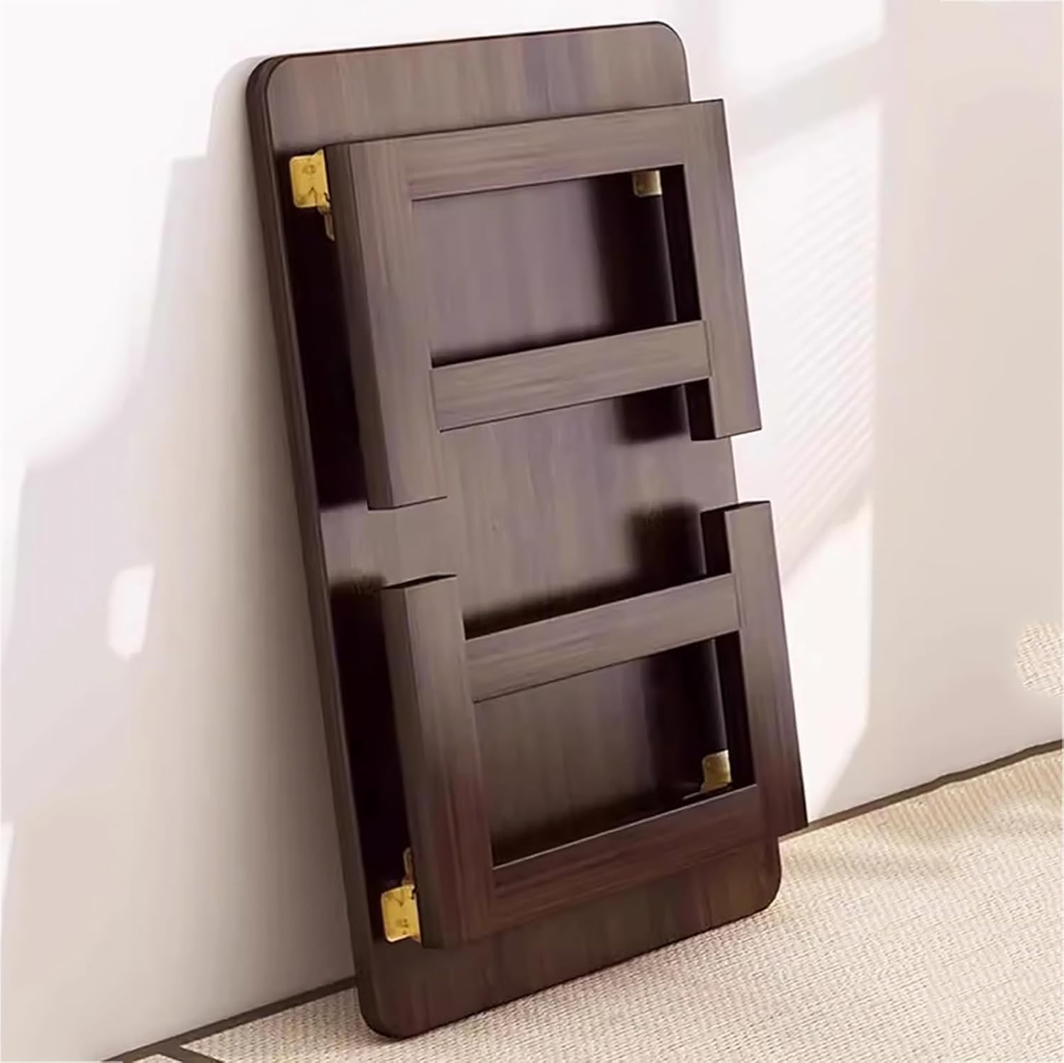 Mesa de piso plegable japonesa, mesas de centro plegables de madera, mesas bajas versátiles para sentarse, mesa de comedor, mesa de té, tatami, sin montaje, única (39.4 x 19.7 x 11.8 pulgadas) 4