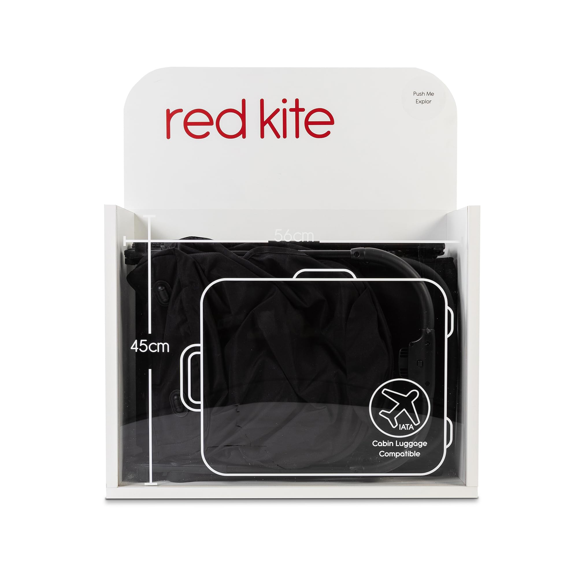 Red Kite Push Me Explor - Cochecito plegable ultracompacto, color negro