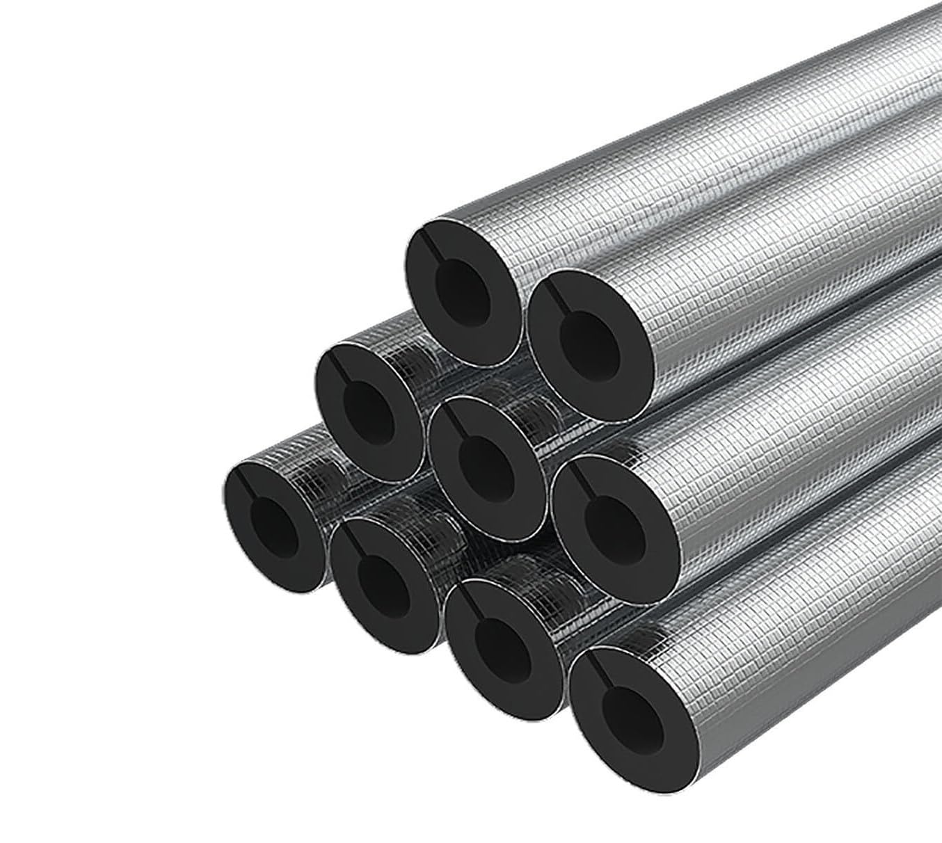 Tubo aislante de espuma autoadhesivo for protección contra congelación, retención de calor, 3 pies de longitud, envoltura de papel de aluminio, 1 ud.(ID 4-1/3"xT 3/4")