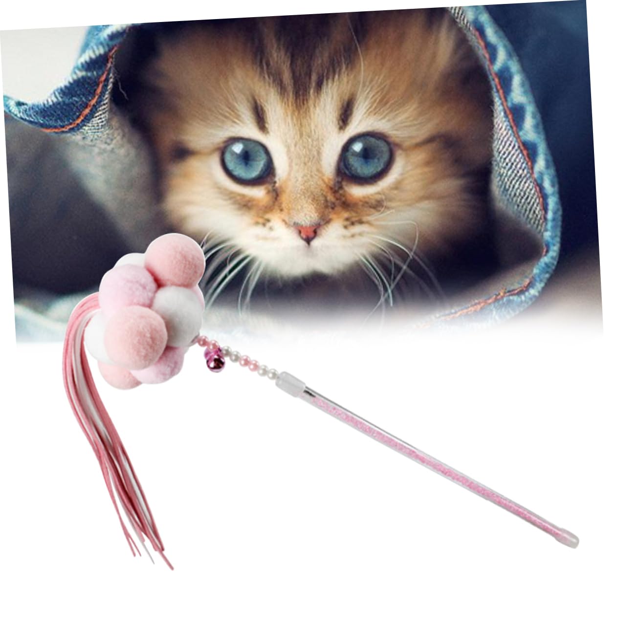Yardwe 3pièces Interactif pour Chat avec Pompon Et Franges Longues Jouet pour Instinct Naturel De Couleur Aléatoire